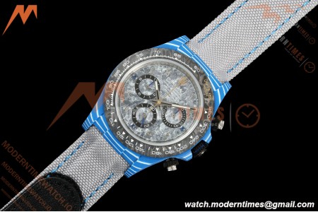 Rolex - Daytona 40mm DiW Liquid Titanium Dial Blue Carbon Fiber FC/NY Grey Arabic Dial DIWF DD4801 | 롤렉스 - 데이토나 40mm DiW 리퀴드 티타늄 다이얼 블루 카본 파이버 FC/NY 그레이 아라비아 다이얼 DIWF DD4801