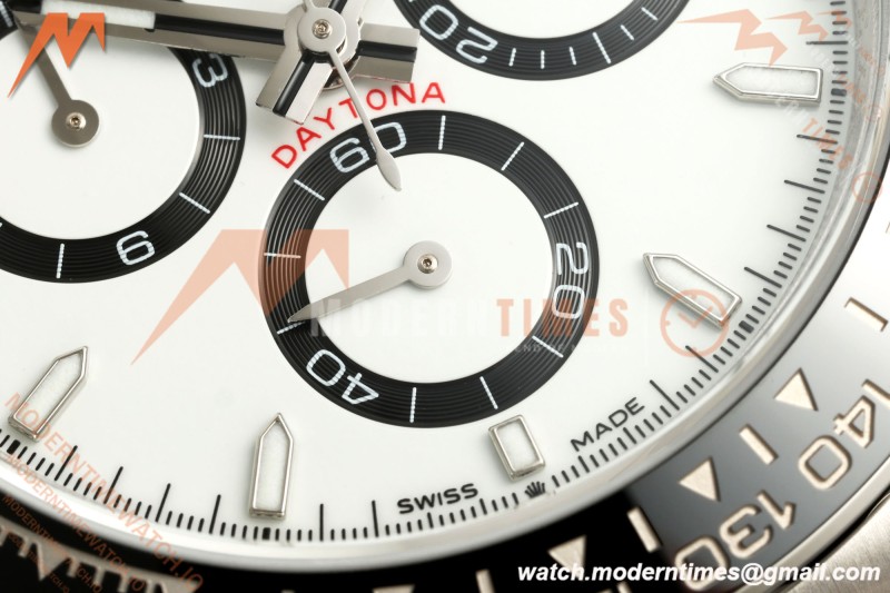 Rolex - Daytona 126500LN 40mm CER 904L SS/SS White Dial UFO UF4131 Free Sprung