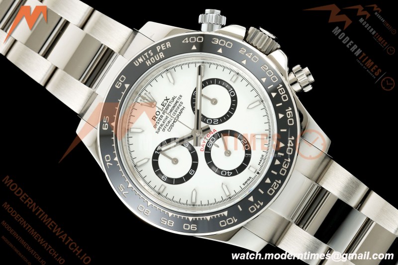 Rolex - Daytona 126500LN 40mm CER 904L SS/SS White Dial UFO UF4131 Free Sprung