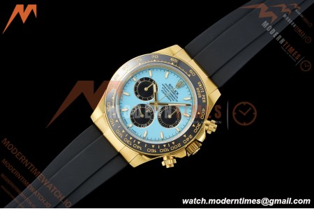 Rolex - Daytona 126518LN 40mm Gain Weight CER/YG/RU Blu/Blk Turquoise Dial UFO UF4131 Free Sprung | 롤렉스 데이토나 126518LN 40mm 게인 웨이트 CER/YG/RU 블루/블랙 터키석 다이얼 UFO UF4131 프리 스프링