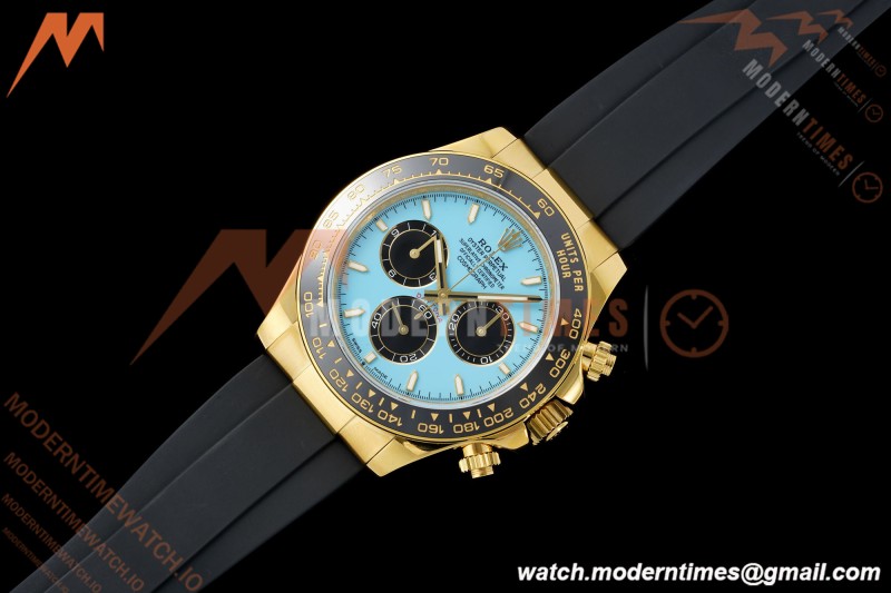 Rolex - Daytona 126518LN 40mm Gain Weight CER/YG/RU Blu/Blk Turquoise Dial UFO UF4131 Free Sprung
