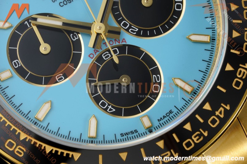 Rolex - Daytona 126518LN 40mm Gain Weight CER/YG/RU Blu/Blk Turquoise Dial UFO UF4131 Free Sprung