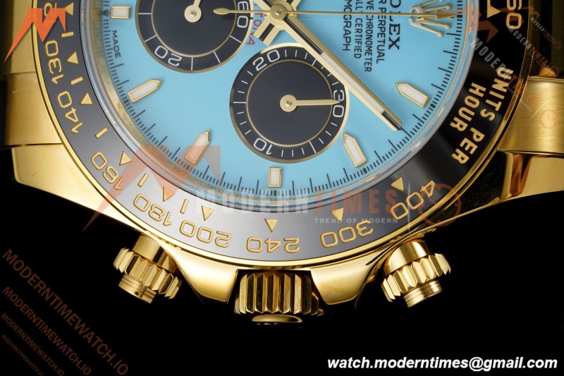 Rolex - Daytona 126518LN 40mm Gain Weight CER/YG/RU Blu/Blk Turquoise Dial UFO UF4131 Free Sprung