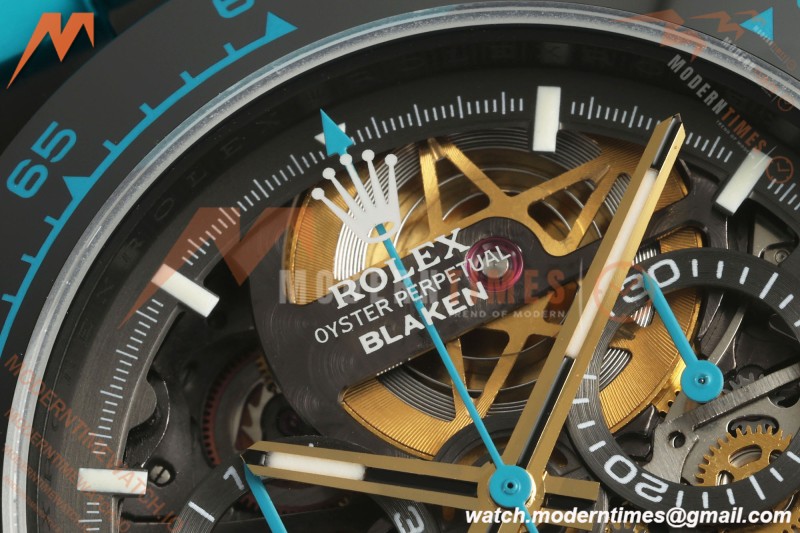 Rolex - Daytona Blaken 40mm Black PVD/RU Tiffany Blue Skeleton Sonic DD4130