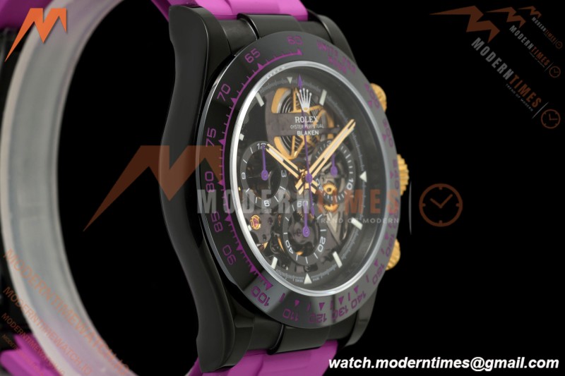 Rolex - Daytona Blaken 40mm Black PVD/RU Purple Skeleton Sonic DD4130