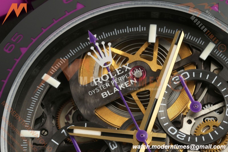 Rolex - Daytona Blaken 40mm Black PVD/RU Purple Skeleton Sonic DD4130