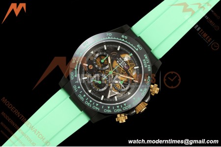 Rolex - Daytona Blaken 40mm Black PVD/RU Mint Green Skeleton Sonic DD4130