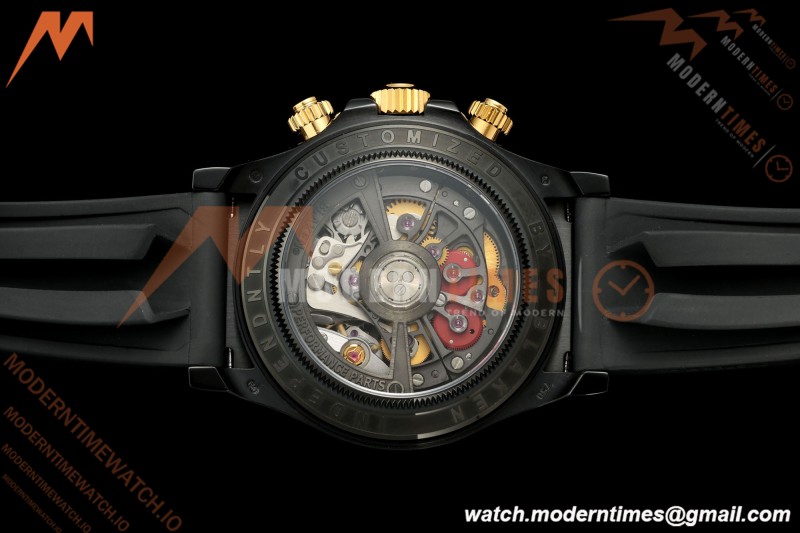 Rolex - Daytona Blaken 40mm Black PVD/RU Cronus Art Gold Skeleton Sonic DD4130 | 롤렉스 데이토나 블레이크 40mm 블랙 PVD/RU 크로너스 아트 골드 스켈레톤 소닉 DD4130