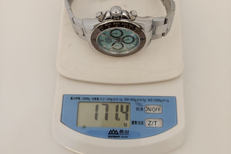 Rolex - Daytona 126506 40mm Gain Weight Brn CER/SS I-Blu/Dia UFO UF4131 Free Sprung | 롤렉스 데이토나 126506 40mm, 브라운 세라믹/스테인리스 스틸, 아이스 블루 다이얼/다이아몬드, UFO UF4131 무브먼트, 프리 스프링 밸런스 휠