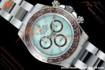 Rolex - Daytona 126506 40mm Gain Weight Brn CER/SS I-Blu/Dia UFO UF4131 Free Sprung | 롤렉스 데이토나 126506 40mm, 브라운 세라믹/스테인리스 스틸, 아이스 블루 다이얼/다이아몬드, UFO UF4131 무브먼트, 프리 스프링 밸런스 휠
