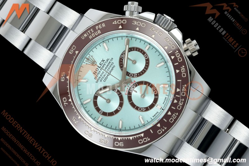 Rolex - Daytona 126506 40mm Gain Weight Brn CER/SS I-Blu/Stk UFO UF4131 Free Sprung | 롤렉스 데이토나 126506 40mm 중량 강화 버전 브라운 세라믹 / 스테인리스 스틸 아이스 블루 스틱 인덱스 다이얼 UFO UF4131 무브먼트 프리 스프렁 밸런스