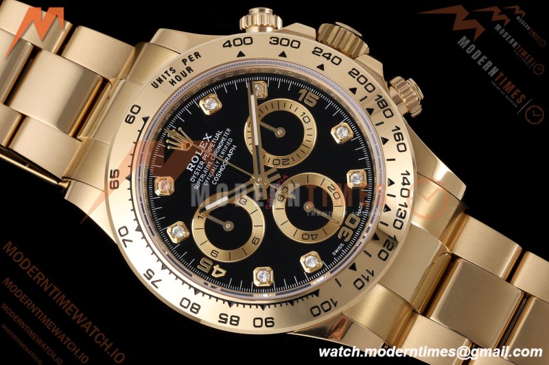 Rolex - Daytona 116508 40mm Gain Weight YG/YG Blk/Gold/Diam AVF DD4130