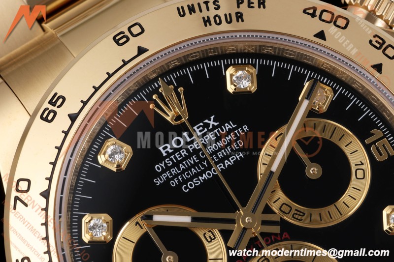 Rolex - Daytona 116508 40mm Gain Weight YG/YG Blk/Gold/Diam AVF DD4130