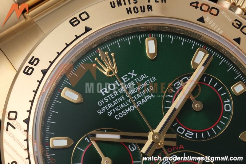Rolex - Daytona 116508 40mm Gain Weight YG/YG Grn/Stk AVF DD4130