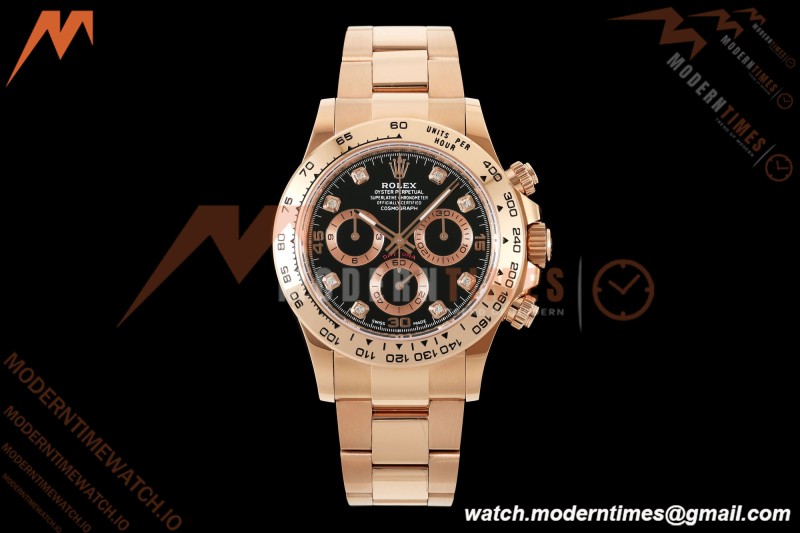 Rolex - Daytona 116505 40mm Gain Weight RG/RG Blk/Dia AVF DD4130