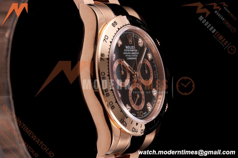 Rolex - Daytona 116505 40mm Gain Weight RG/RG Blk/Dia AVF DD4130
