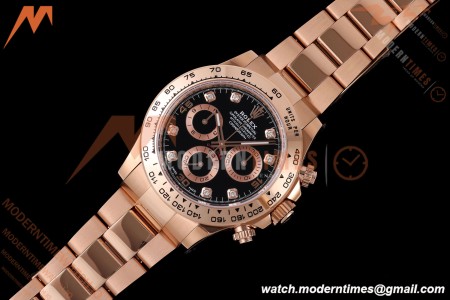 Rolex - Daytona 116505 40mm Gain Weight RG/RG Blk/Dia AVF DD4130 | 롤렉스 - 데이토나 116505 40mm 무게 증량 버전 로즈골드 RG/RG 블랙/다이아 AVF DD4130