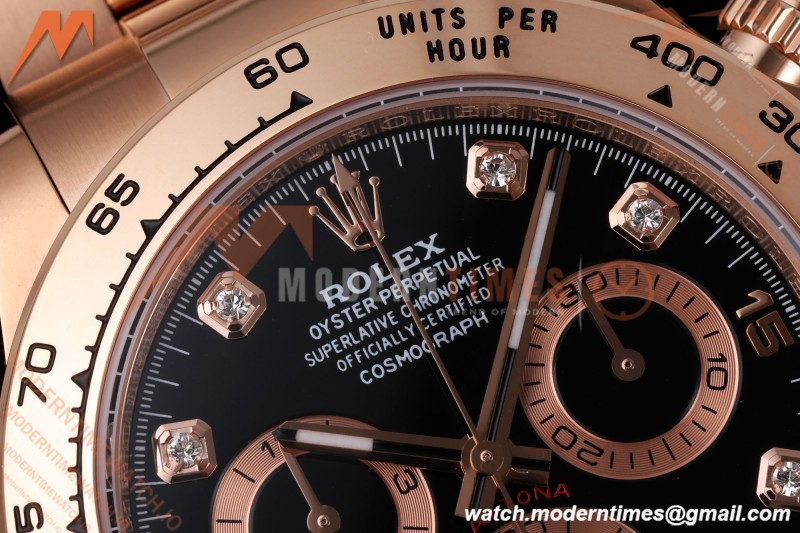 Rolex - Daytona 116505 40mm Gain Weight RG/RG Blk/Dia AVF DD4130