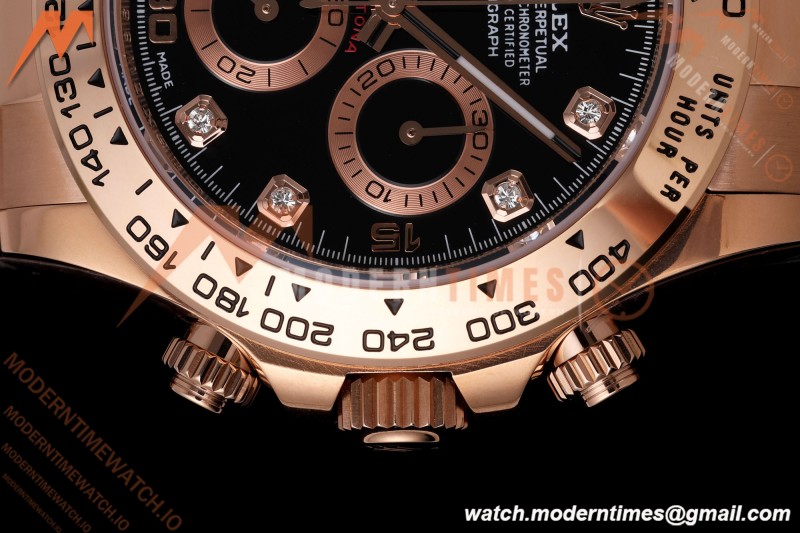 Rolex - Daytona 116505 40mm Gain Weight RG/RG Blk/Dia AVF DD4130