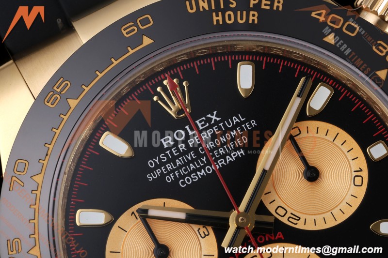 Rolex - Daytona 116518LN 40mm Gain Weight CER/YG/RU Blk/Gold/Stk AVF DD4130