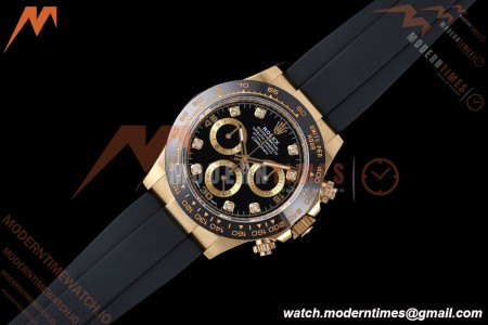 Rolex - Daytona 116518LN 40mm Gain Weight CER/YG/RU Blk/Gold/Dia AVF DD4130 | 롤렉스 - 데이토나 116518LN 40mm 무게 증량 버전 세라믹/옐로우골드/러버 블랙/골드/다이아 AVF DD4130