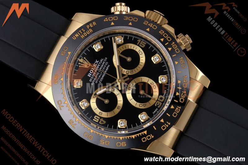 Rolex - Daytona 116518LN 40mm Gain Weight CER/YG/RU Blk/Gold/Dia AVF DD4130