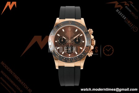 Rolex - Daytona 116515LN 40mm Gain Weight RG/RU Brn/Blk/Stk AVF DD4130 | 롤렉스 - 데이토나 116515LN 40mm 무게 증량 버전 로즈골드/러버 브라운/블랙/바 인덱스 AVF DD4130