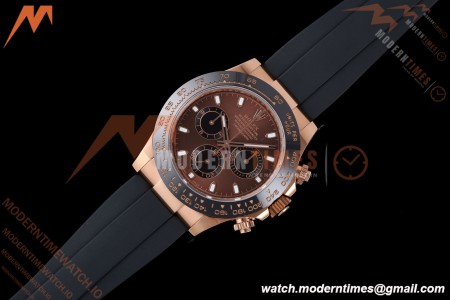 Rolex - Daytona 116515LN 40mm Gain Weight RG/RU Brn/Blk/Stk AVF DD4130 | 롤렉스 - 데이토나 116515LN 40mm 무게 증량 버전 로즈골드/러버 브라운/블랙/바 인덱스 AVF DD4130