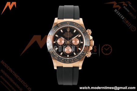 Rolex - Daytona 116515LN 40mm Gain Weight RG/RU Blk/Gold/Stk AVF DD4130 | 롤렉스 - 데이토나 116515LN 40mm 무게 증량 버전 로즈골드/러버 블랙/다이아 AVF DD4130