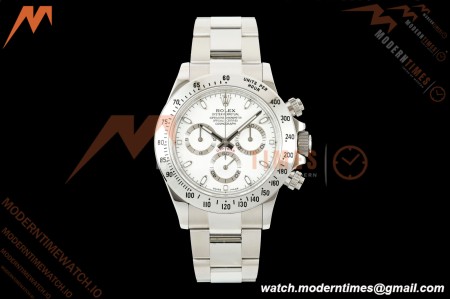 Rolex - Daytona 116520 40mm 904L SS/SS Wht/Stk UFO SH-TW4130 Free Sprung | 롤렉스 – 데이토나 116520 40mm 904L 스틸/스틸 화이트/블랙 UFO SH-TW4130 프리 스프룽