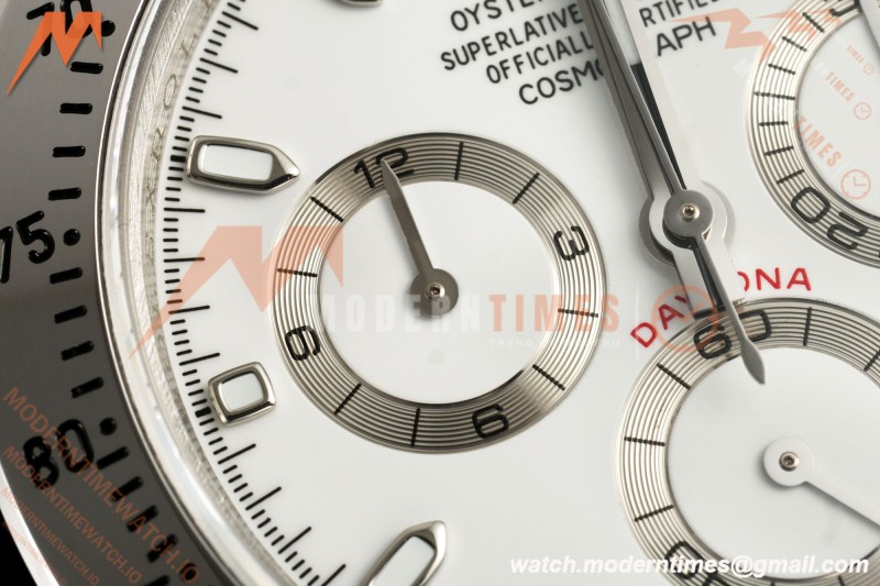Rolex - Daytona 116520 40mm 904L SS/SS Wht/Stk UFO SH-TW4130 Free Sprung