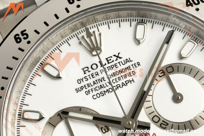 Rolex - Daytona 116520 40mm 904L SS/SS Wht/Stk UFO SH-TW4130 Free Sprung
