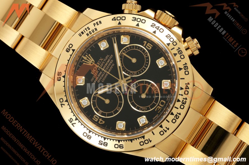 Rolex - Daytona 116508 40mm 904L YG/YG Blk/Dia VF DD4130