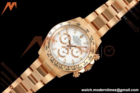 Rolex - Daytona 116505 40mm RG/RG Wht/Stk VF DD4130