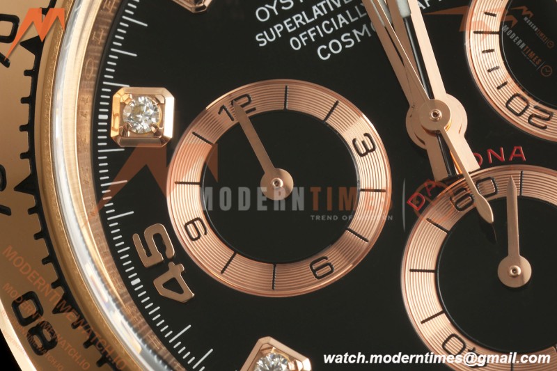 Rolex - Daytona 116505 40mm RG/RG Blk/Dia VF DD4130