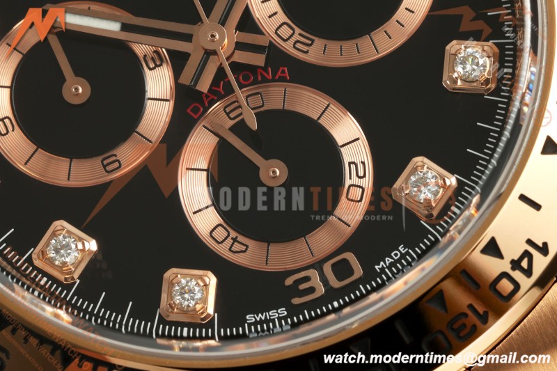Rolex - Daytona 116505 40mm RG/RG Blk/Dia VF DD4130