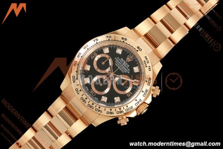 Rolex - Daytona 116505 40mm RG/RG Blk/Dia VF DD4130