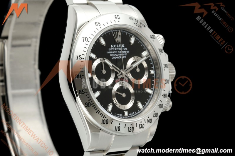 Rolex - Daytona 116520 40mm 904L SS/SS Blk/Stk UFO SH-TW4130 Free Sprung