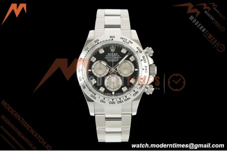 Rolex - Daytona 126509 40mm SS/SS Blk/Silv/Dia UFO UF4131 Free Sprung