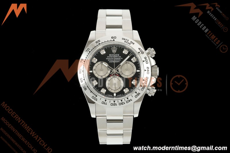 Rolex - Daytona 126509 40mm SS/SS Blk/Silv/Dia UFO UF4131 Free Sprung