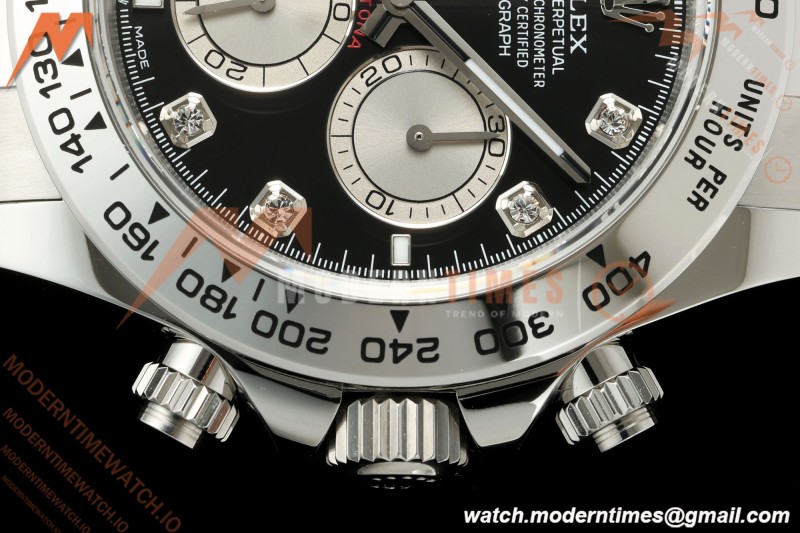 Rolex - Daytona 126509 40mm SS/SS Blk/Silv/Dia UFO UF4131 Free Sprung