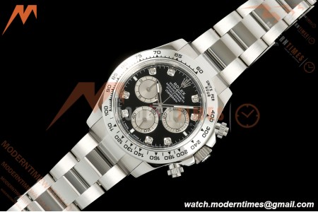 Rolex - Daytona 126509 40mm SS/SS Blk/Silv/Dia UFO UF4131 Free Sprung
