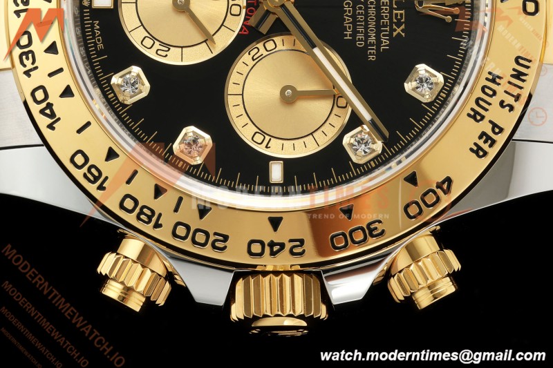 Rolex - Daytona 126503 40mm SS/YG Blk/YG Diamonds Dial UFO UF4131 Free Sprung 