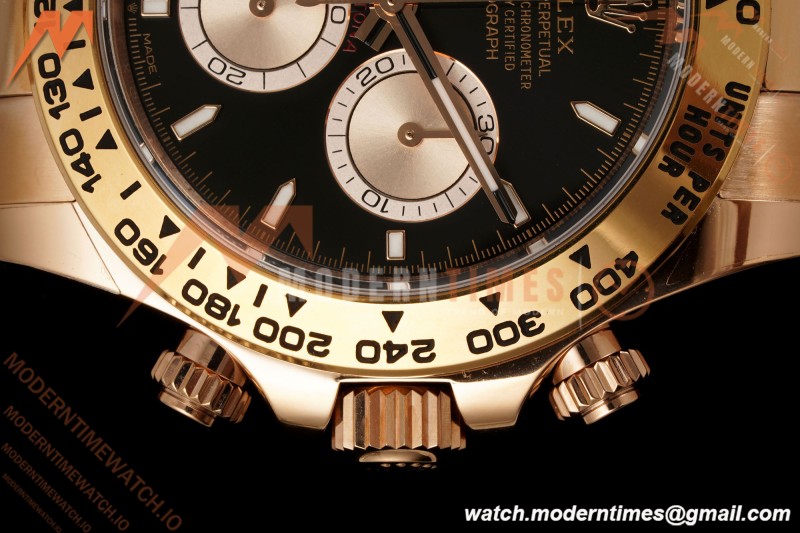 Rolex - Daytona 126505 40mm RG/RG Blk/Chap/Stk RWF DD4131 Free Sprung
