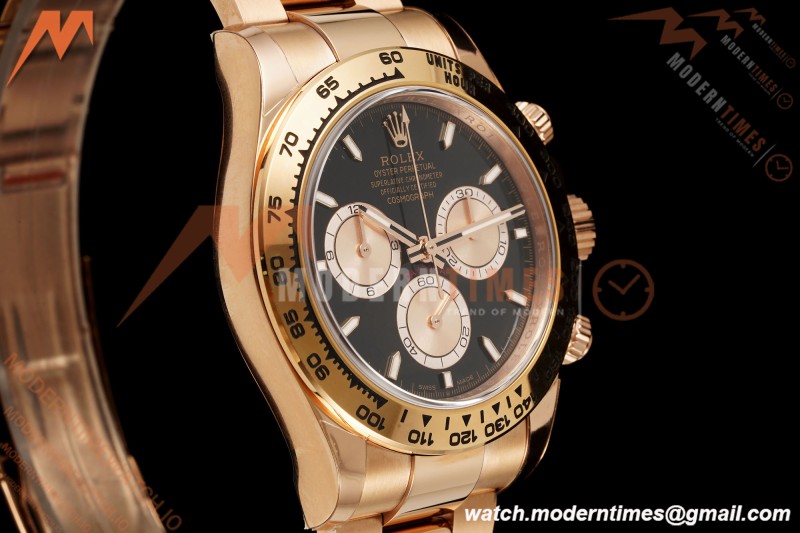 Rolex - Daytona 126505 40mm RG/RG Blk/Chap/Stk RWF DD4131 Free Sprung