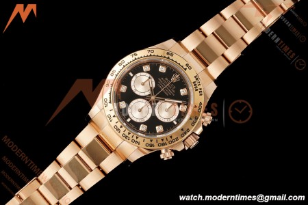 Rolex - Daytona 126505 40mm RG/RG Blk/Chap/Dia RWF DD4131 Free Sprung