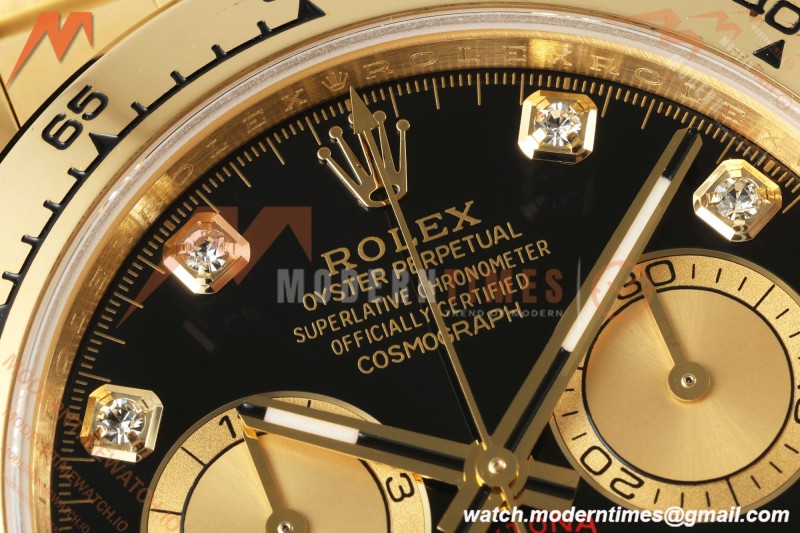 Rolex - Daytona 126508 40mm 904L YG/YG Blk/Gold Diamond Dial UFO UF4131 Free Sprung 