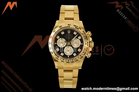 Rolex - Daytona 126508 40mm 904L YG/YG Blk/Gold Diamond Dial RWF JH4131 Weighted Free Sprung | ロレックス デイトナ 126508 40mm 904L スーパースティール YG ゴールド/ブラック ダイヤル ダイヤモンドインデックス RWF JH4131 重量版 フリースプラング