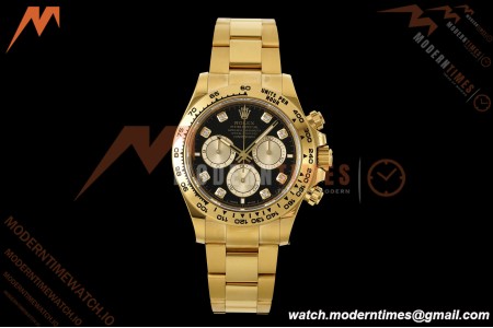 Rolex - Daytona 126508 40mm 904L YG/YG Blk/Gold Diamond Dial RWF JH4131 Weighted Free Sprung 