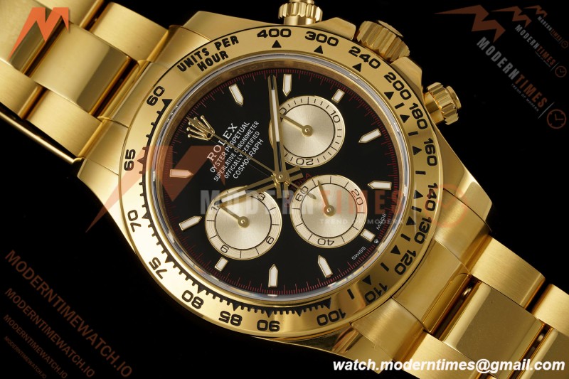 Rolex - Daytona 126508 40mm 904L YG/YG Blk/Stk Dial RWF JH4131 Weighted Free Sprung 